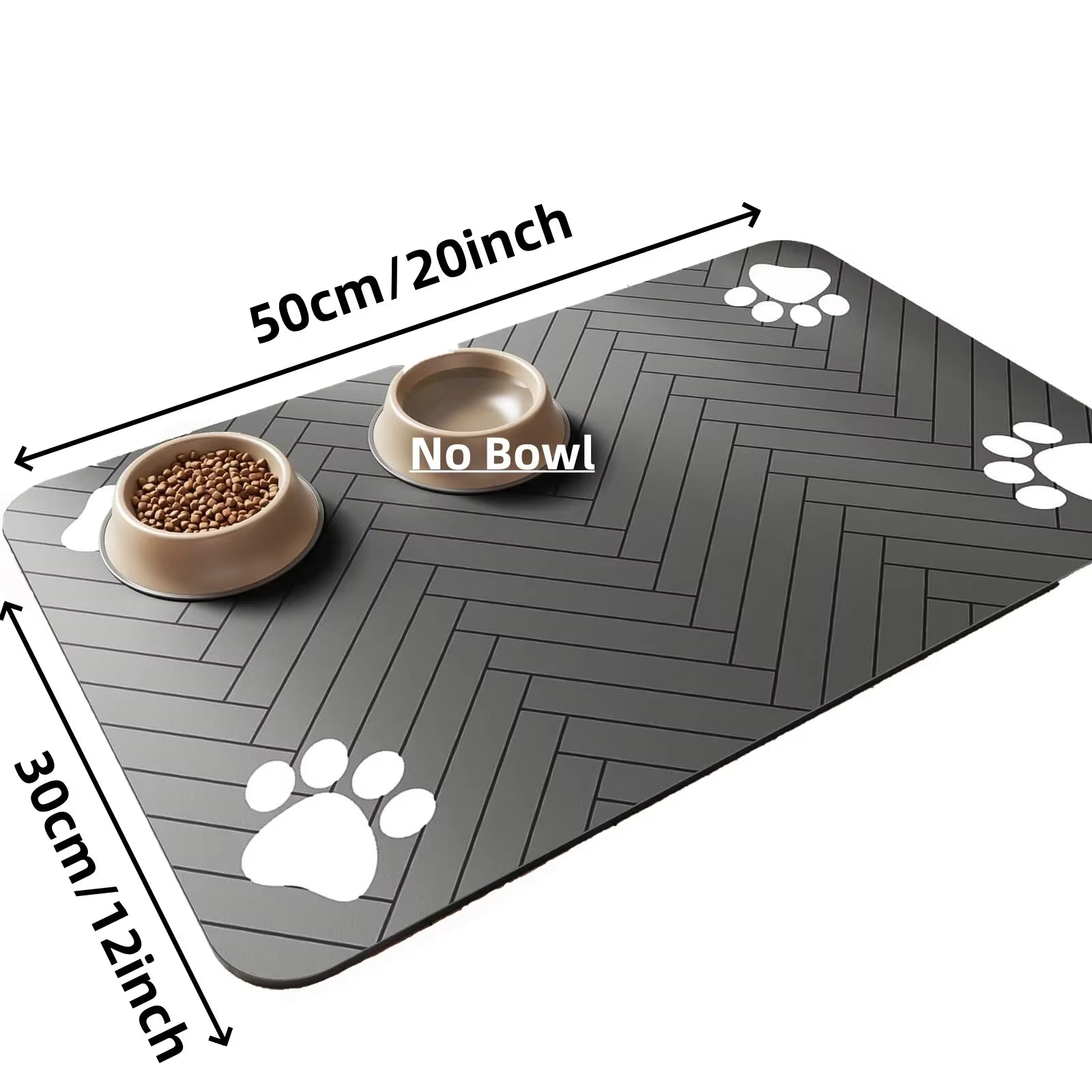 S(Little Kitten )、M、L Bsorbent Pet Feeding Mat, Waterproof Placemat for Dog & Cat Food & Water Bowls, Quick-Dry Rubber Backing