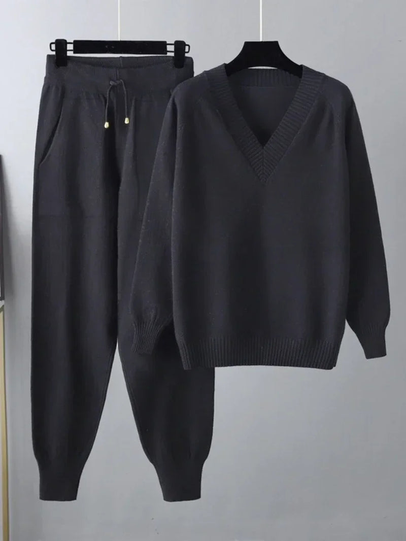 Autumn Winter Harem Pants Casual Women'S Tracksuit Sweater Two Piece Sets Womens Outifits Pullover 2 Piece Sets Womens Outfits