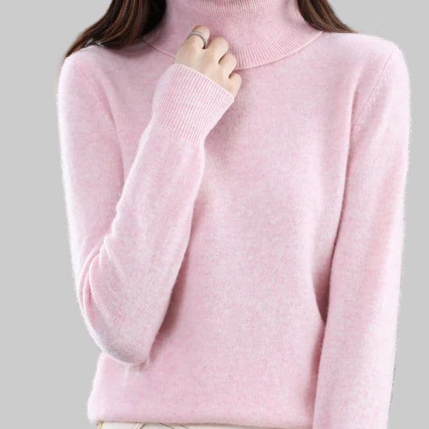 100% Merino Wool Cashmere Sweater Women Knitted Sweater Turtleneck Long Sleeve Pullovers Autumn Winter Clothing Warm Jumper Tops