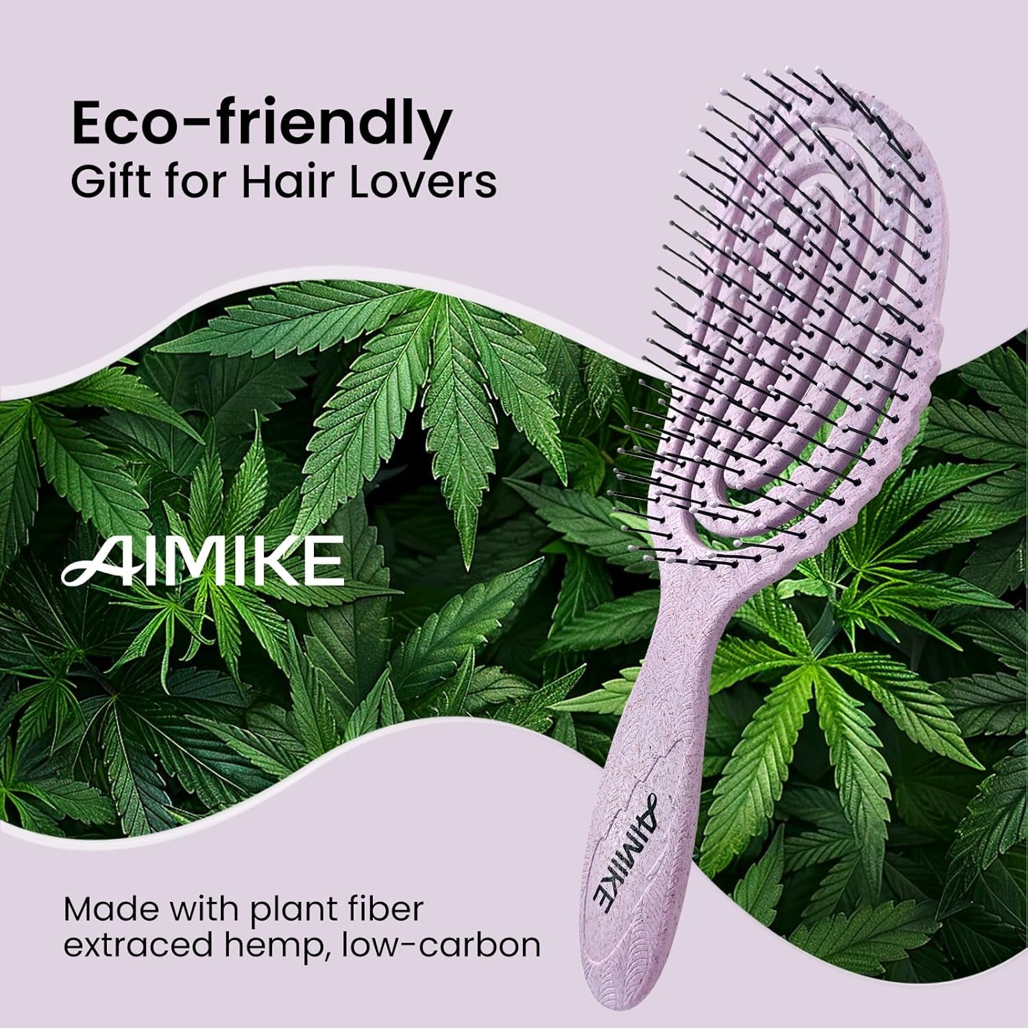 Detangle Brush - Bio-Friendly Curved Vented Brush W/Soft Bristles, Glides through Tangles for Thick Hair, Wet or Dry - Suitable for Women, Men & Kids