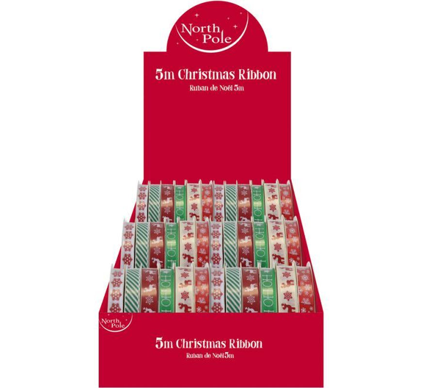 Christmas Satin Ribbon Gift Snowflake 10Mm Crafts Decoration Presents Xmas 5M
