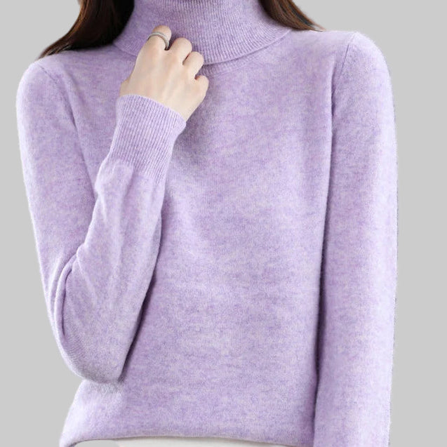 100% Merino Wool Cashmere Sweater Women Knitted Sweater Turtleneck Long Sleeve Pullovers Autumn Winter Clothing Warm Jumper Tops