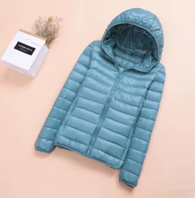 Spring Womens down Jackets Ultra Light Winter Duck down Coat Short Hoodie Puffer Jacket Parkas ED659