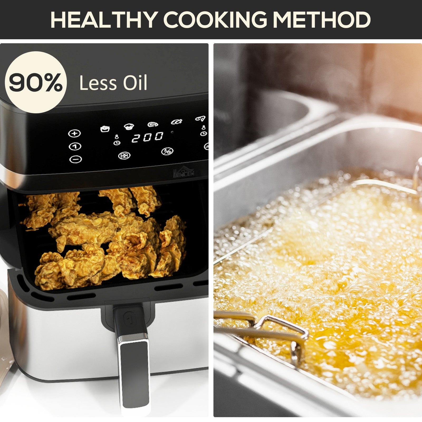 Dual Air Fryer, 8.5L Double Air Fryer with 8 Presets, Smart Finish, 2700W