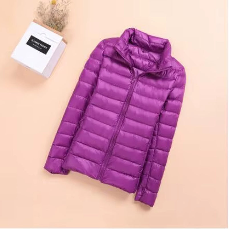 Spring Womens down Jackets Ultra Light Winter Duck down Coat Short Hoodie Puffer Jacket Parkas ED659