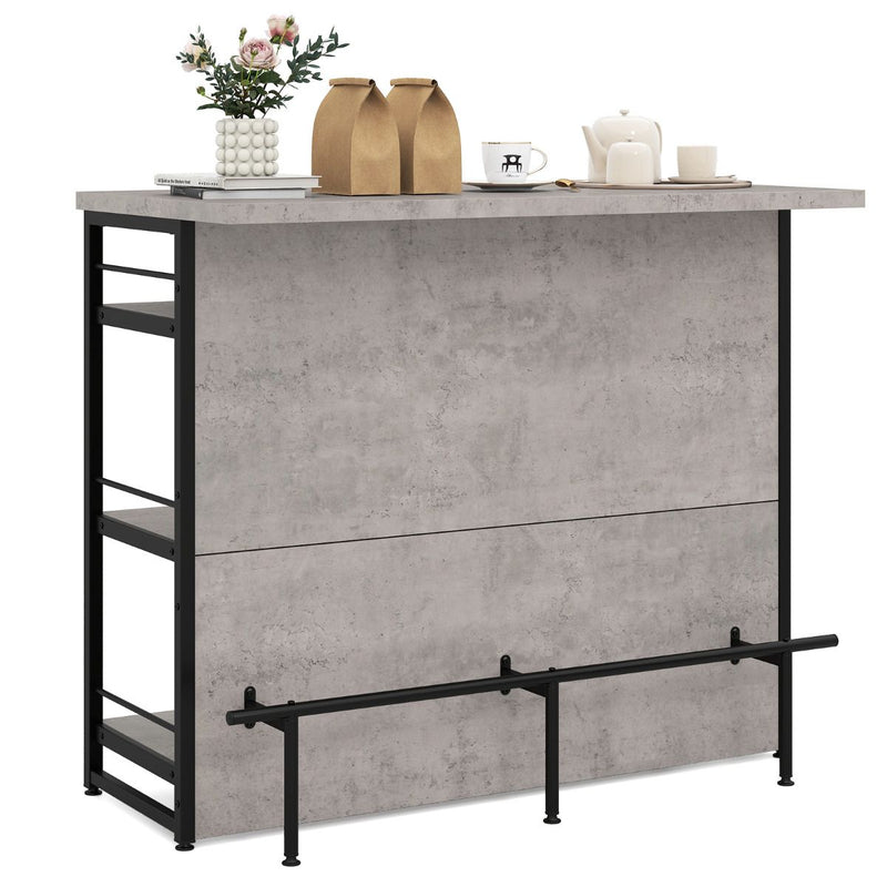 Industrial Home Bar Unit with 3 Open Shelves