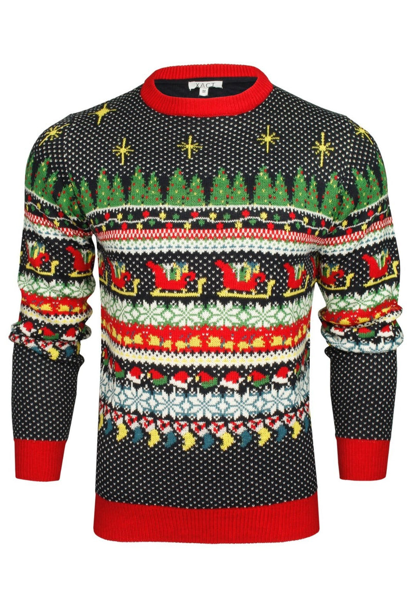 Xact Mens Nordic Reindeer Xmas / Christmas Jumper