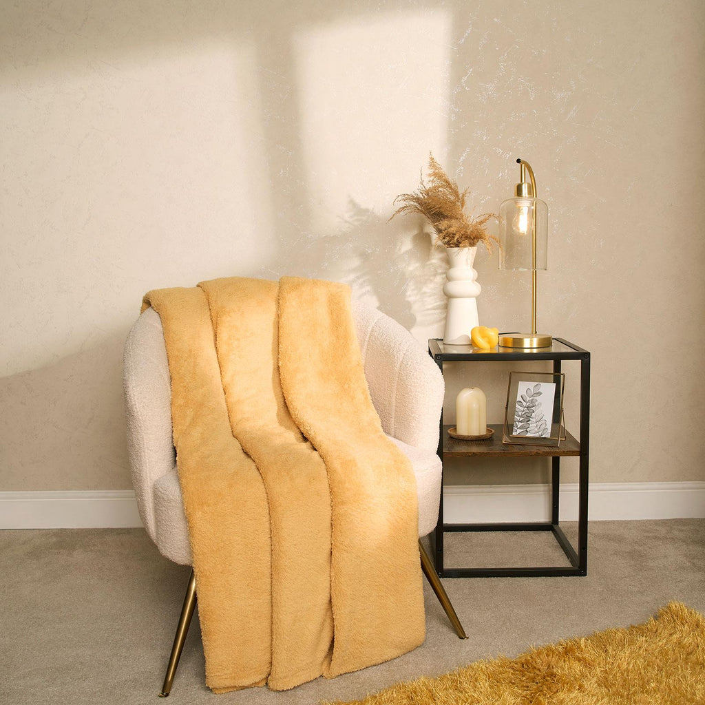 Brentfords Teddy Fleece Bear Blanket Large Throw over Bed Plush Soft Bedspread