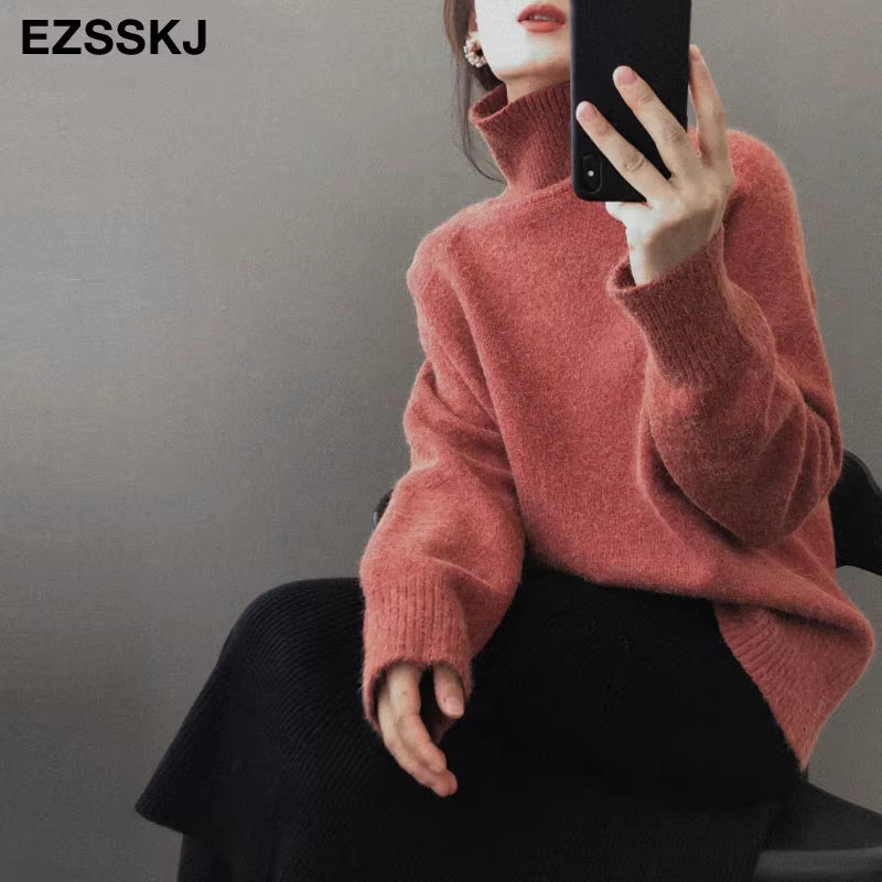 Woman Sweaters Warm Sweater Oversize Female Women'S Turtleneck 2020 Autumn Winter Women'S Wool Sweater Women'S Jumper Pull Long