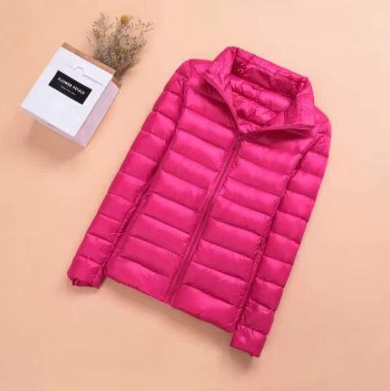 Spring Womens down Jackets Ultra Light Winter Duck down Coat Short Hoodie Puffer Jacket Parkas ED659