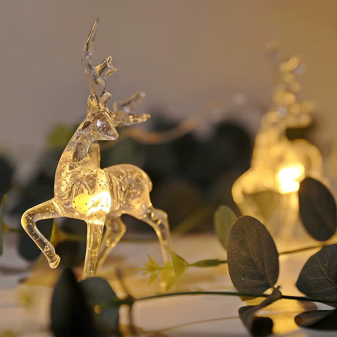 1.5M 10LED Christmas Reindeer String Lights Battery Operated Fairy Lights Christmas Holiday Indoor Home Decorations Navidad Noel