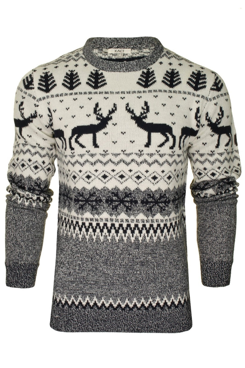 Xact Mens Nordic Reindeer Xmas / Christmas Jumper