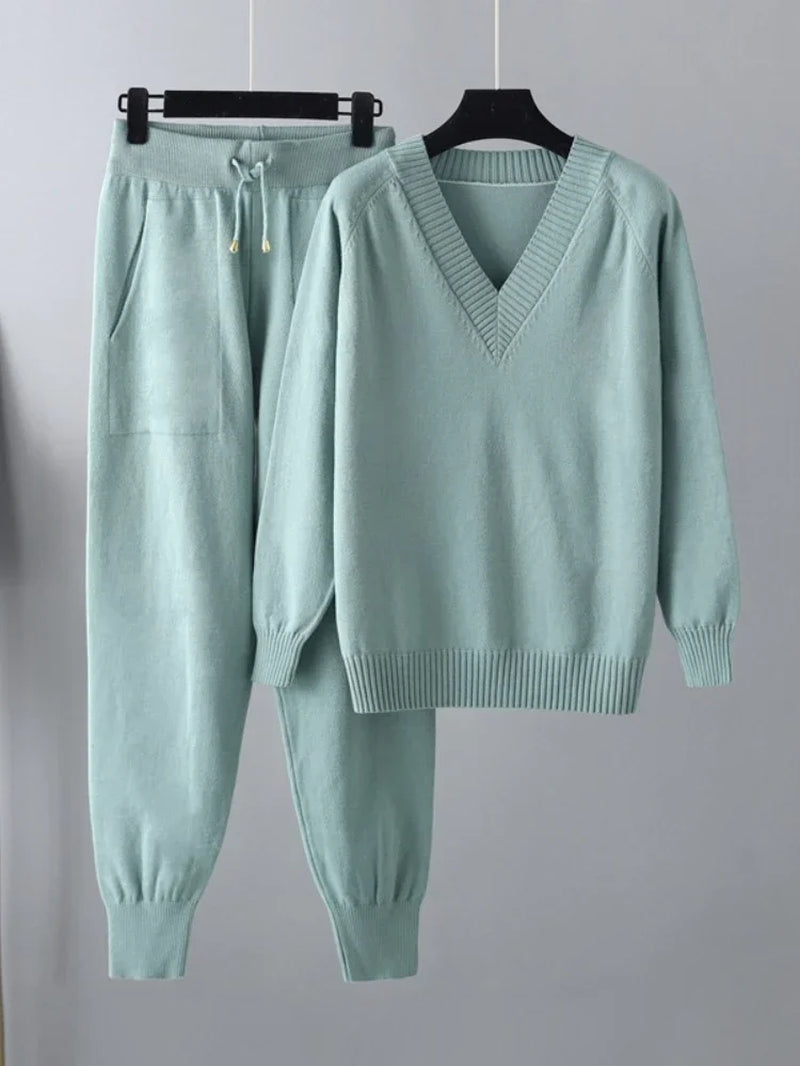 Autumn Winter Harem Pants Casual Women'S Tracksuit Sweater Two Piece Sets Womens Outifits Pullover 2 Piece Sets Womens Outfits