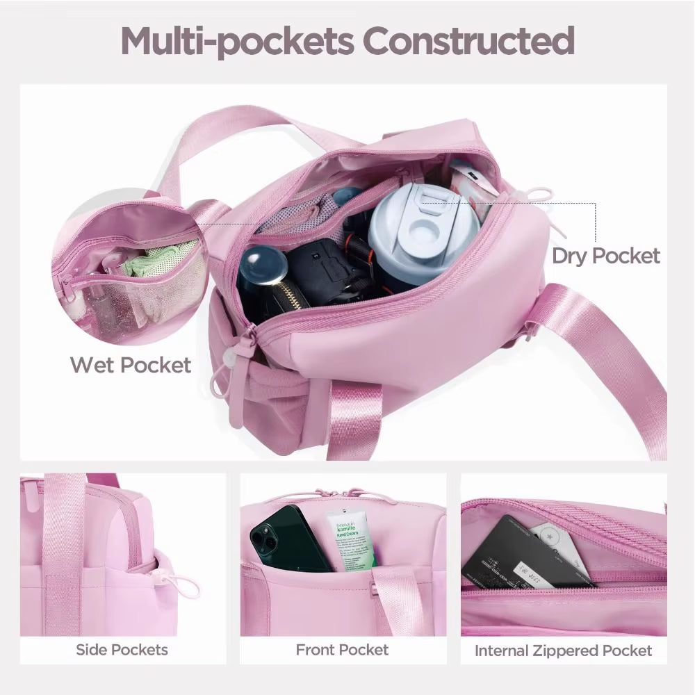 Gym Bag Waterproof Sports Fitness Bag Large Capacity Handbag Tote Duffle Bag Nylon Multifunctional Storage Bag Women Travel