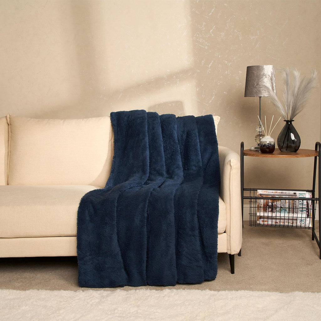 Brentfords Teddy Fleece Bear Blanket Large Throw over Bed Plush Soft Bedspread