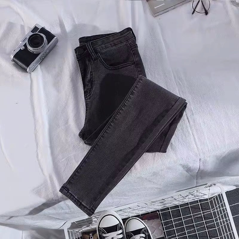 Elastic Strech Jeans for Women High Waist Full Length Skinny Pencil Black Blue Denim Pants Slim Streetwear Female Trousers