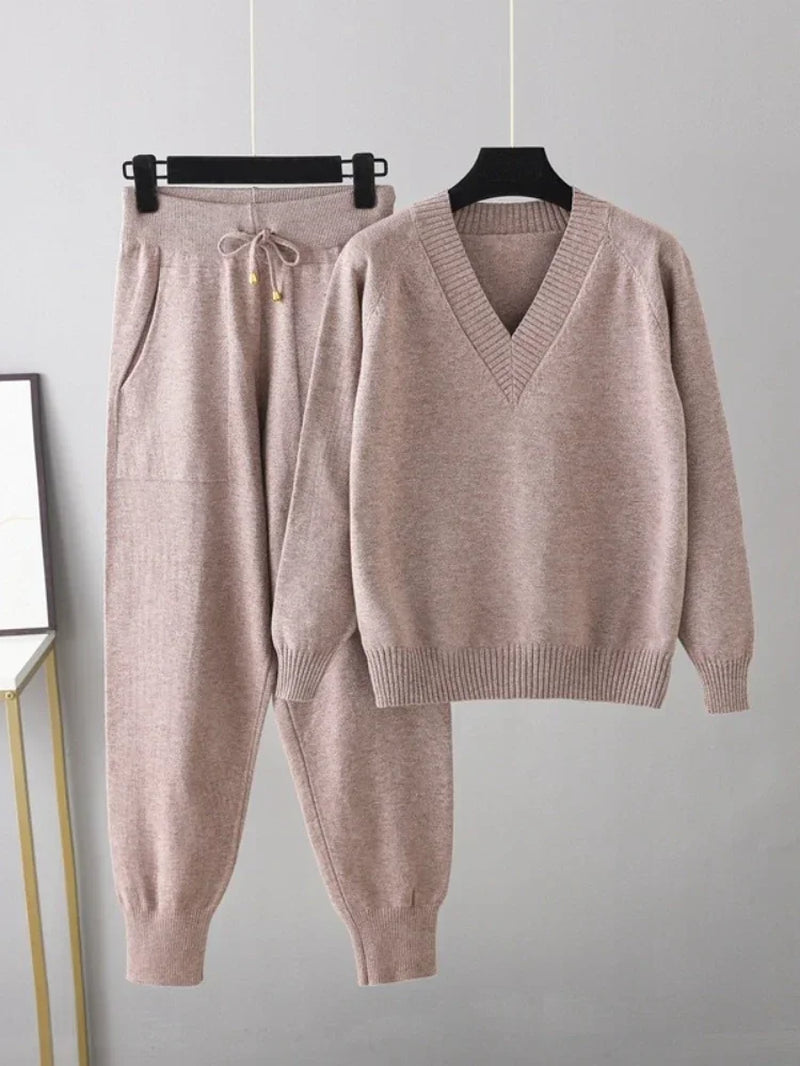 Autumn Winter Harem Pants Casual Women'S Tracksuit Sweater Two Piece Sets Womens Outifits Pullover 2 Piece Sets Womens Outfits