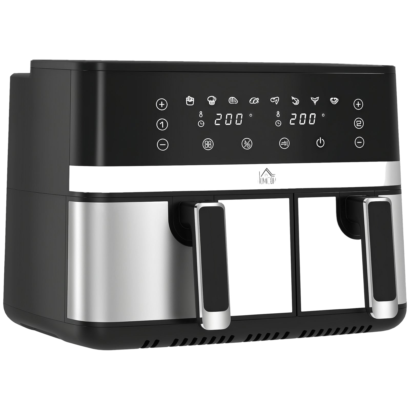 Dual Air Fryer, 8.5L Double Air Fryer with 8 Presets, Smart Finish, 2700W