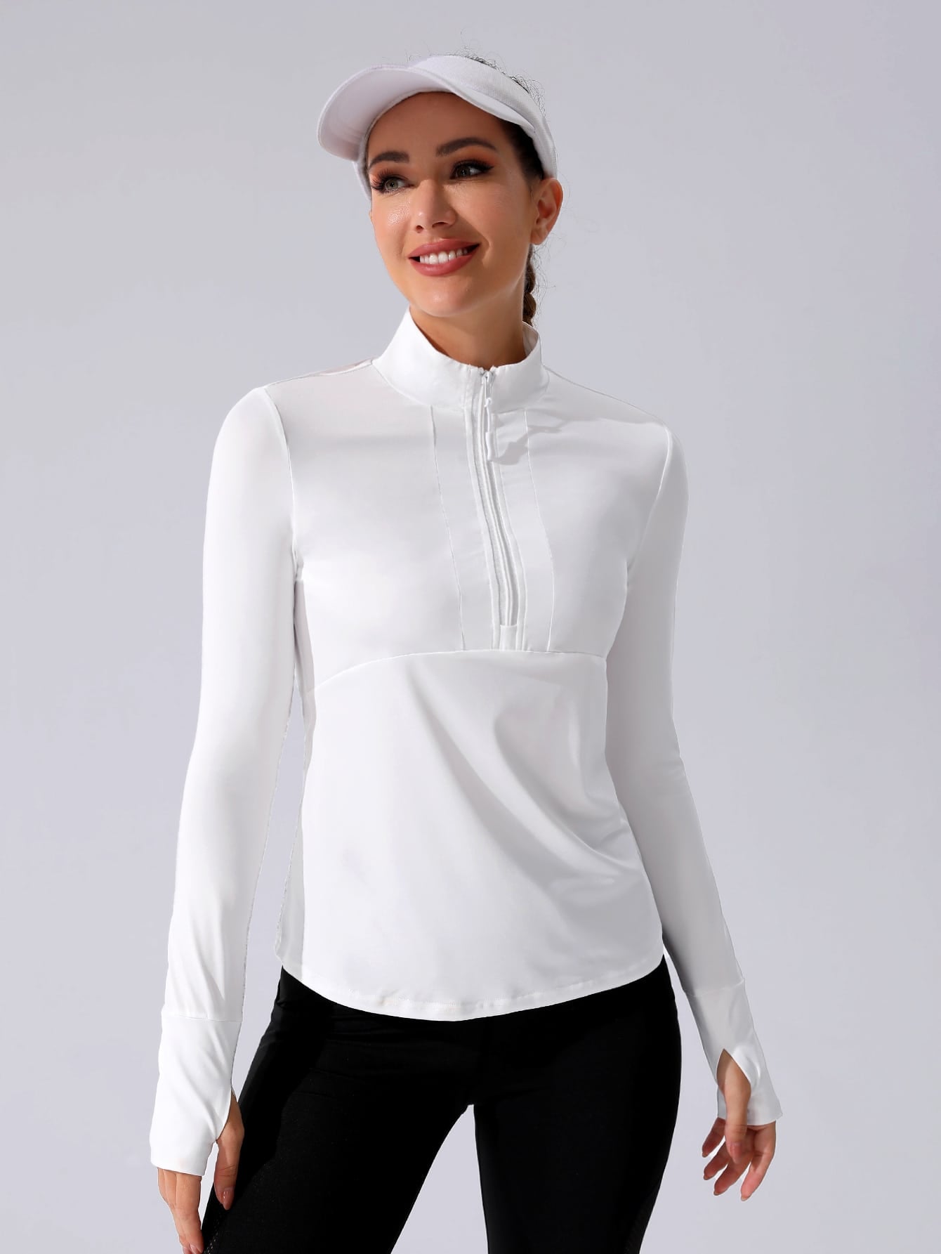 Sovereign Charm Half Zip Thumb Holes Sports Sweatshirt Fall Sweatshirts
