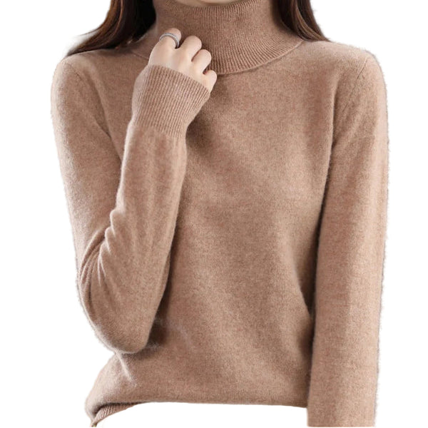 100% Merino Wool Cashmere Sweater Women Knitted Sweater Turtleneck Long Sleeve Pullovers Autumn Winter Clothing Warm Jumper Tops