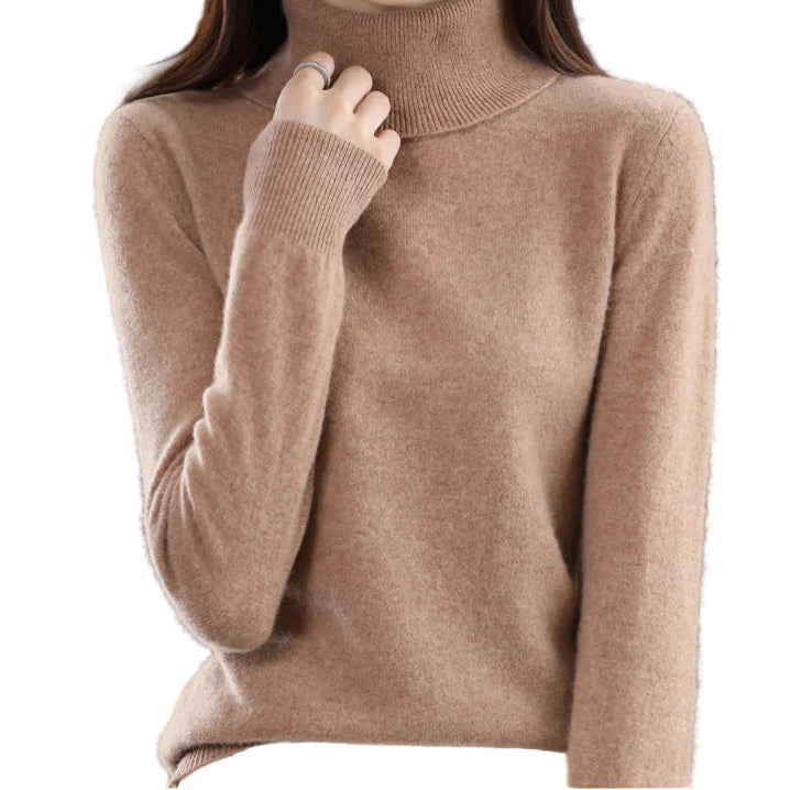 100% Merino Wool Cashmere Sweater Women Knitted Sweater Turtleneck Long Sleeve Pullovers Autumn Winter Clothing Warm Jumper Tops