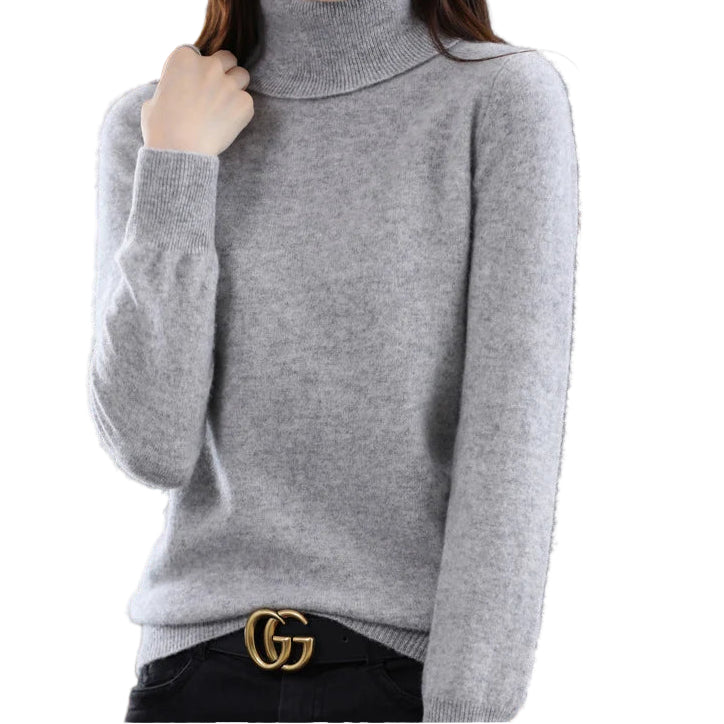 100% Merino Wool Cashmere Sweater Women Knitted Sweater Turtleneck Long Sleeve Pullovers Autumn Winter Clothing Warm Jumper Tops