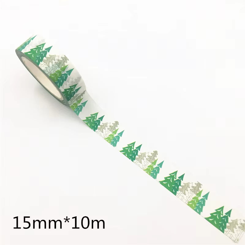 1PC Christmas Washi Tapes Snowflake Reindeer Stripes Kawaii Masking Tapes Stickers Stationery Scrapbooking School Supplies