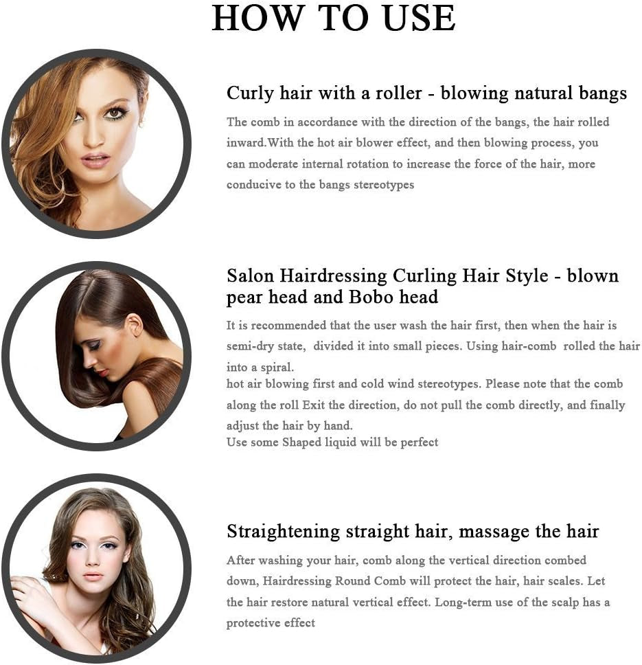 round Barrel Hair Brush with Simulation Boar Bristle, with Natural Wild Boar Bristles for Hair Blow Drying, Styling, Curling, Straightening, 53Mm Large, round Barrel Hair Brush