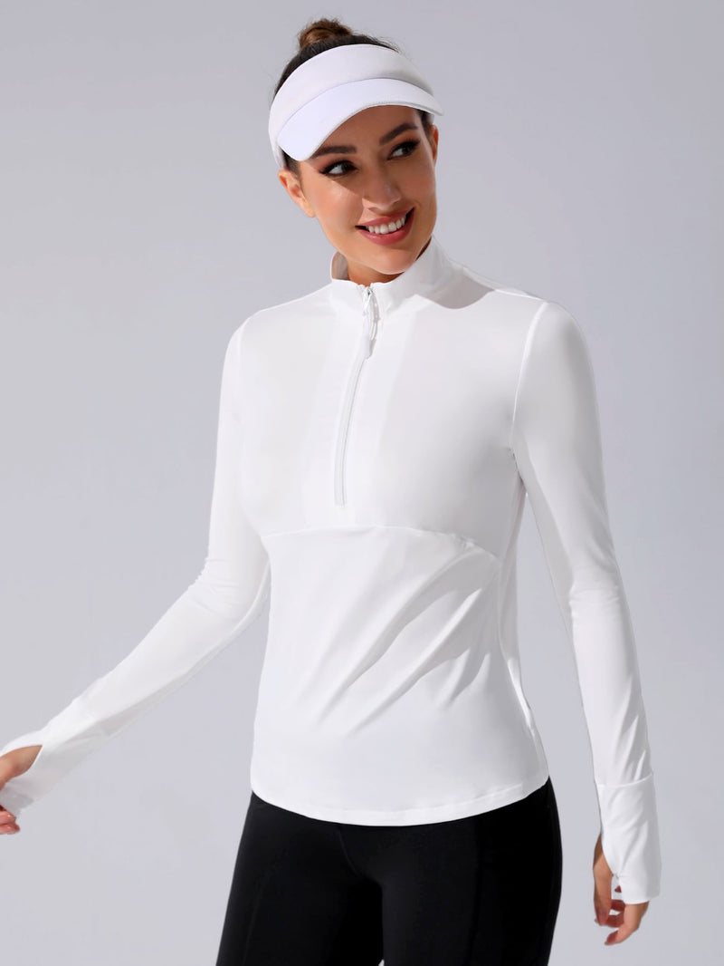 Sovereign Charm Half Zip Thumb Holes Sports Sweatshirt Fall Sweatshirts