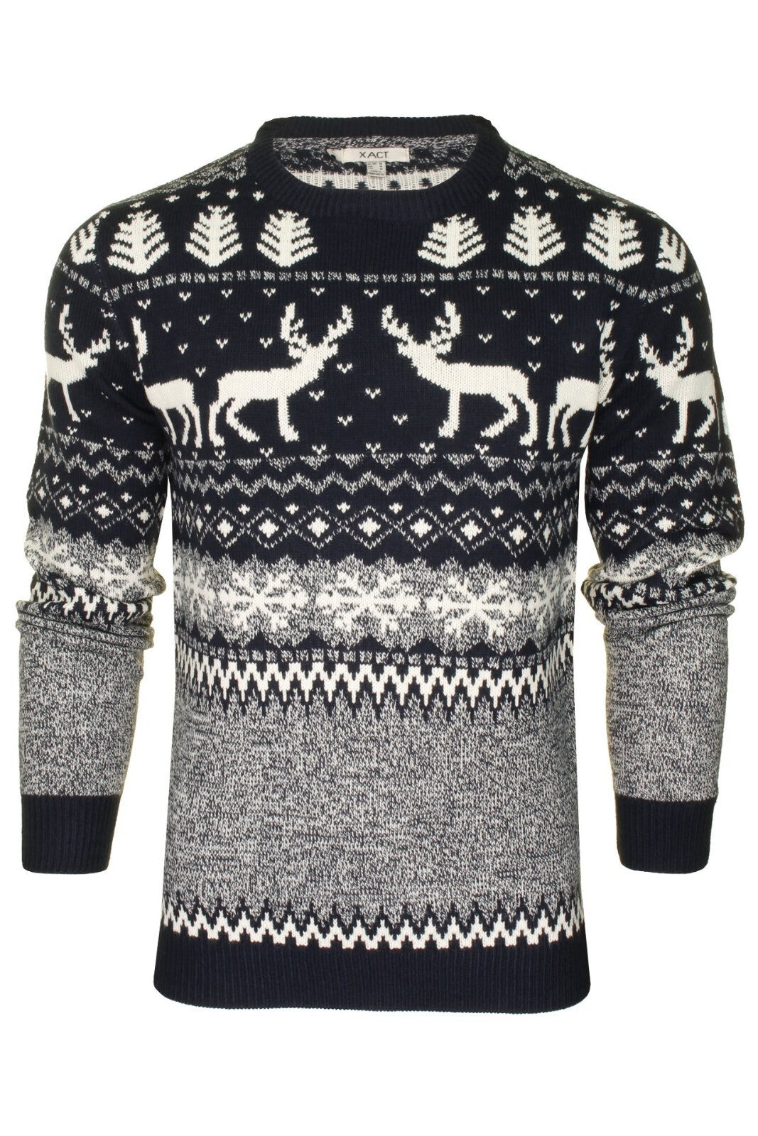 Xact Mens Nordic Reindeer Xmas / Christmas Jumper