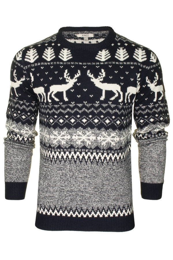 Xact Mens Nordic Reindeer Xmas / Christmas Jumper
