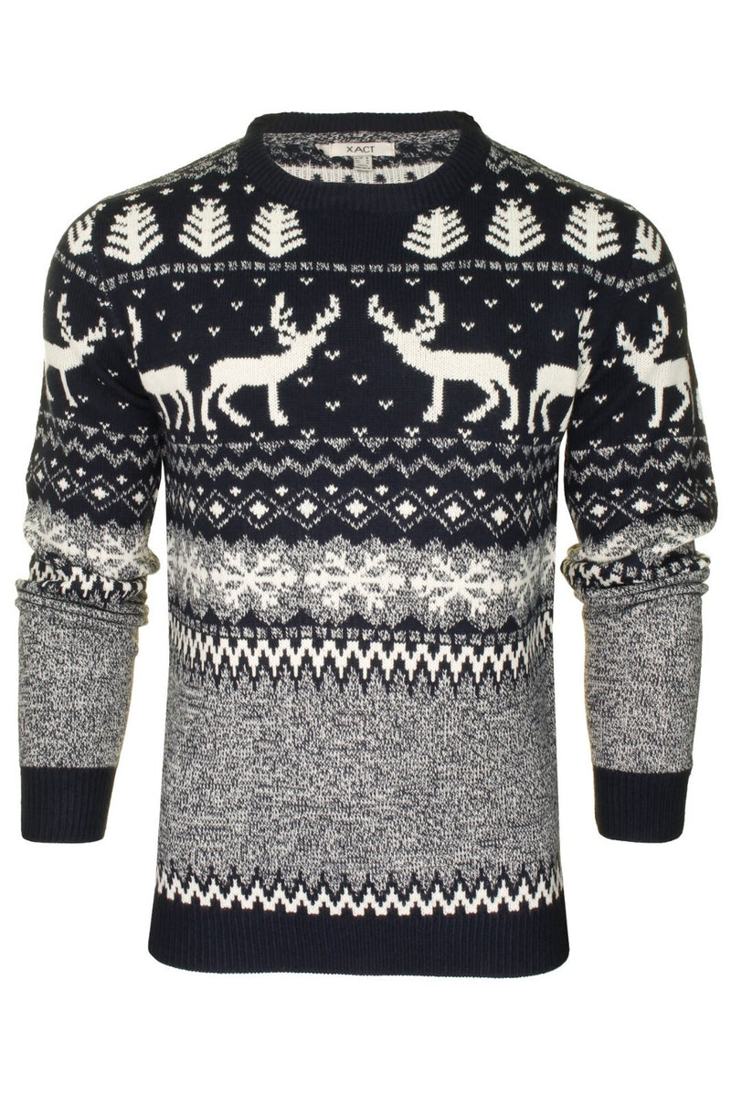 Xact Mens Nordic Reindeer Xmas / Christmas Jumper