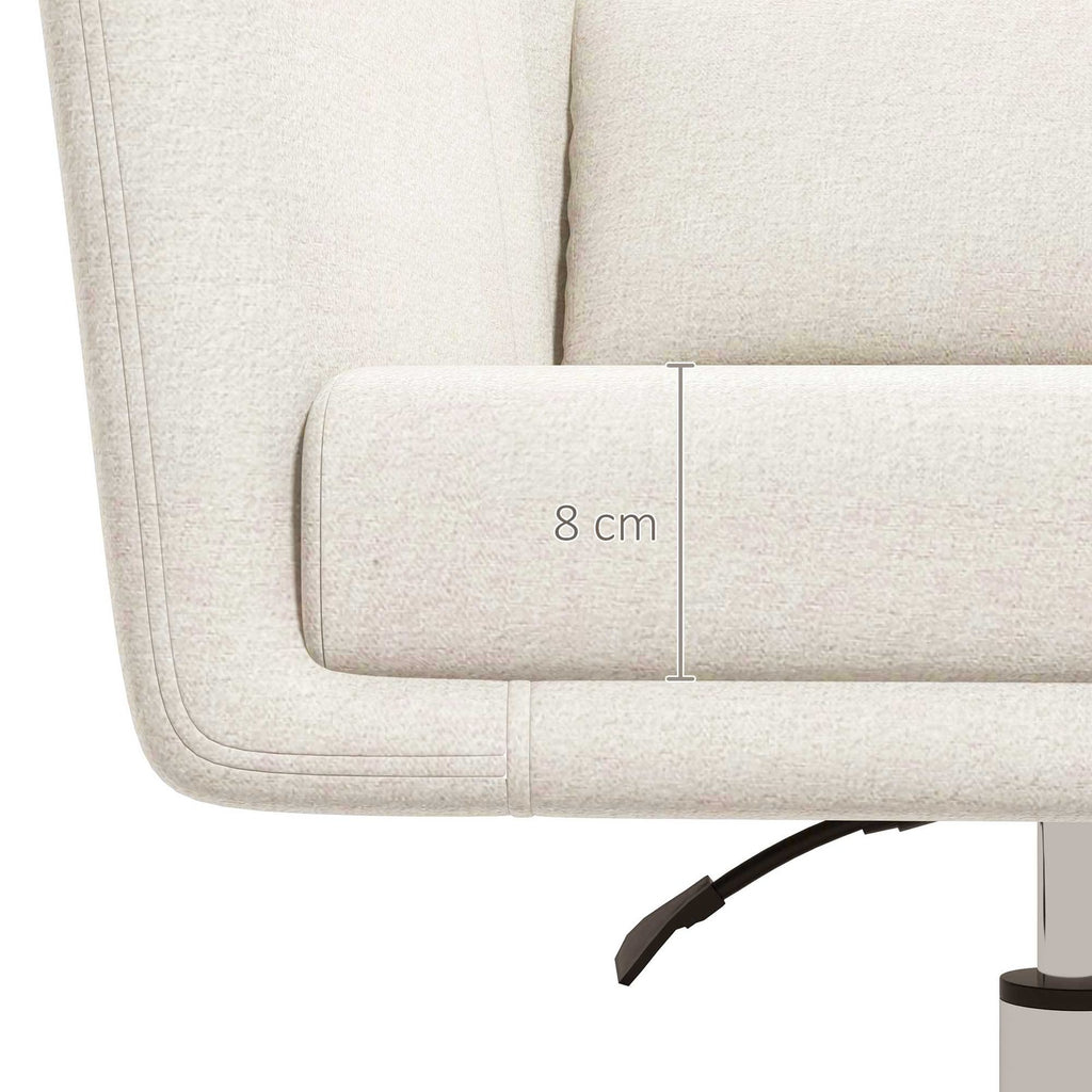 Stylish Retro Cream White Linen Swivel Tub Chair