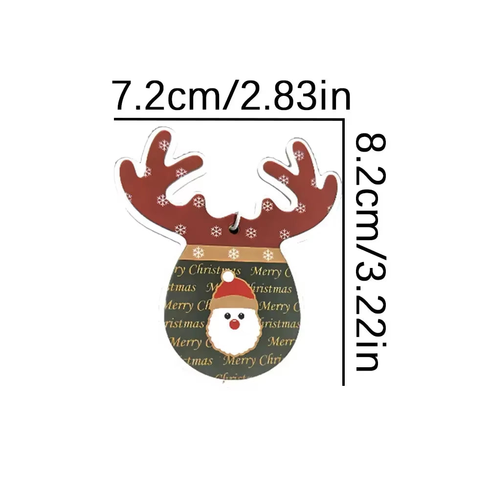 1-3Pcs Christmas Cute Reindeer Style Holiday Air Freshener Hanging Paper Furniture Hanging Ornaments Home Bathroom Freshener