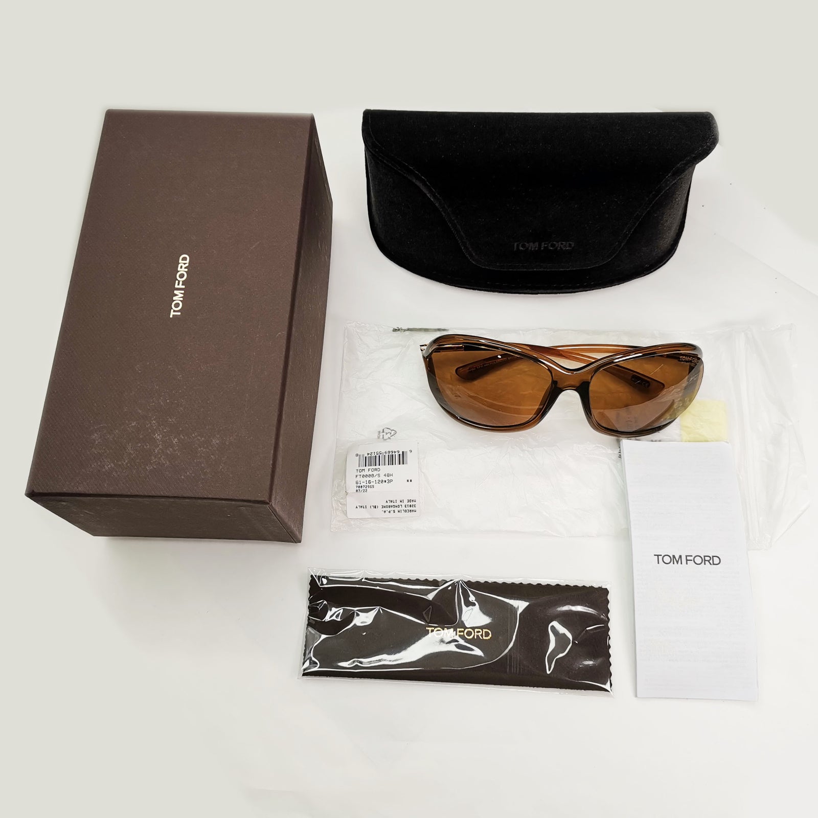 Tom Ford Sunglasses Jennifer Polarized Brown Gold Wrap Designer FT0008 TF8 48H