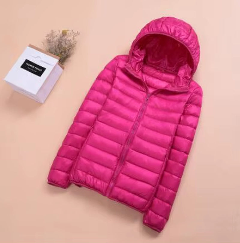 Spring Womens down Jackets Ultra Light Winter Duck down Coat Short Hoodie Puffer Jacket Parkas ED659