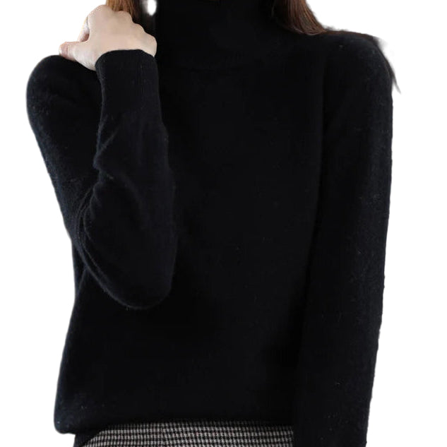 100% Merino Wool Cashmere Sweater Women Knitted Sweater Turtleneck Long Sleeve Pullovers Autumn Winter Clothing Warm Jumper Tops