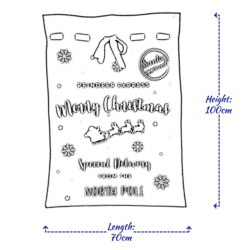 Christmas Sack Jute Bag Drawstring Gift Reusable Present Stocking Storage XL