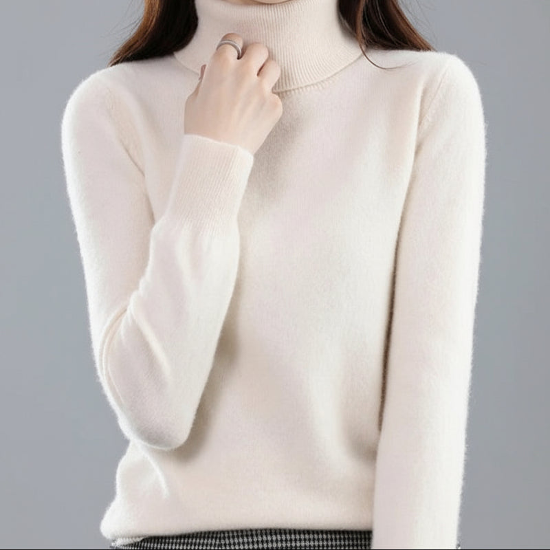 100% Merino Wool Cashmere Sweater Women Knitted Sweater Turtleneck Long Sleeve Pullovers Autumn Winter Clothing Warm Jumper Tops