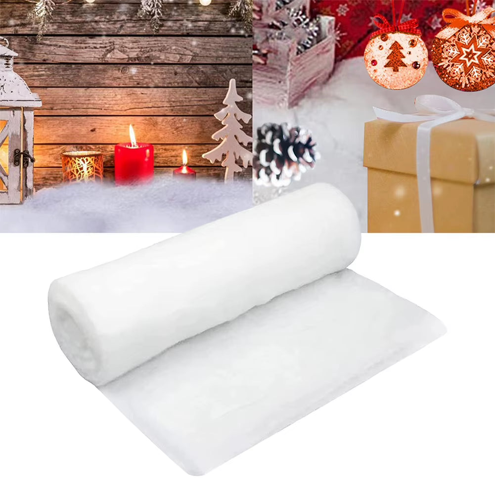 Artificial Christmas Fake Snow Cotton Carpet Fluffy Fiber Stuffing White Snow for Xmas Tree Ornament Christmas Decoration