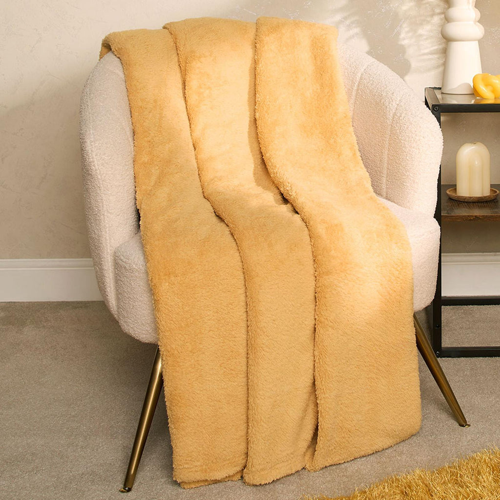 Brentfords Teddy Fleece Bear Blanket Large Throw over Bed Plush Soft Bedspread