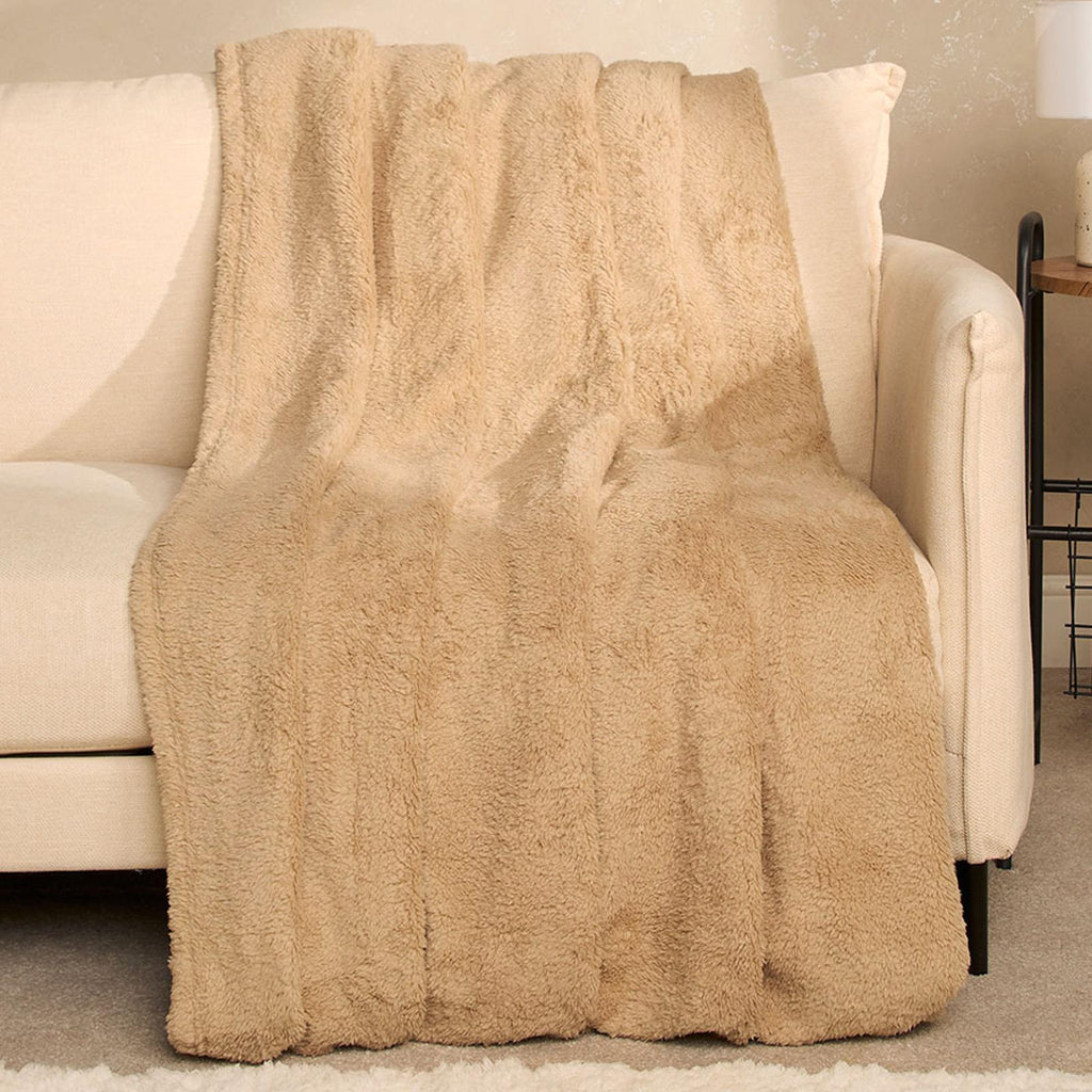 Brentfords Teddy Fleece Bear Blanket Large Throw over Bed Plush Soft Bedspread