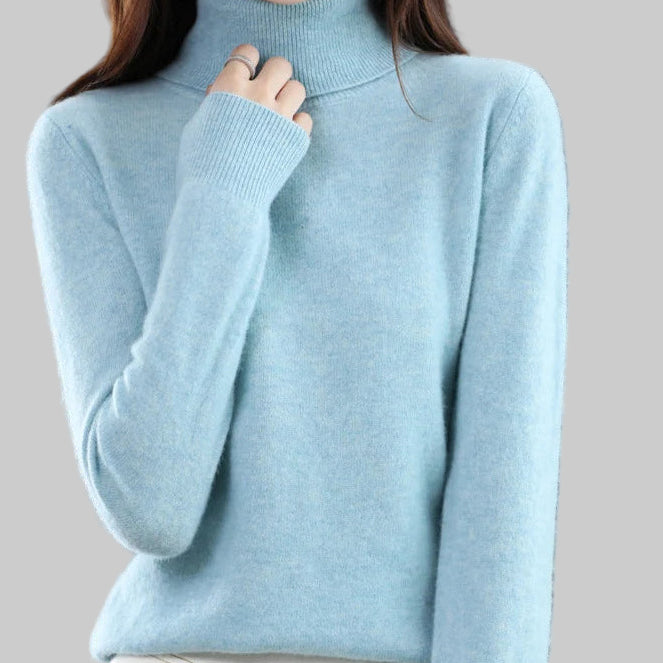 100% Merino Wool Cashmere Sweater Women Knitted Sweater Turtleneck Long Sleeve Pullovers Autumn Winter Clothing Warm Jumper Tops