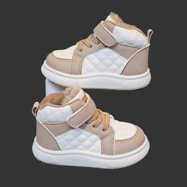 Fleece Lined Sports Shoes for Boys and Girls Warm Kids Shoes for Winter Running Sports Shoes and Basketball Shoes