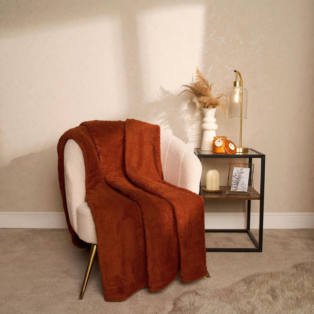 Brentfords Teddy Fleece Bear Blanket Large Throw over Bed Plush Soft Bedspread