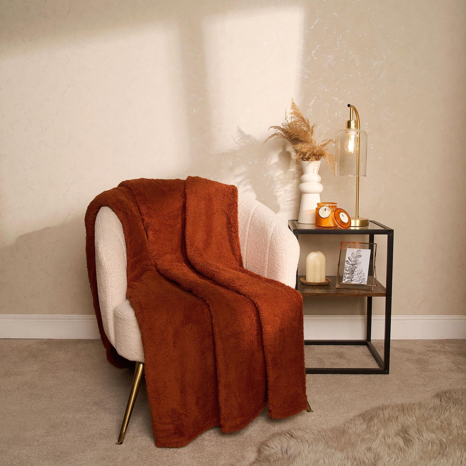 Brentfords Teddy Fleece Bear Blanket Large Throw over Bed Plush Soft Bedspread