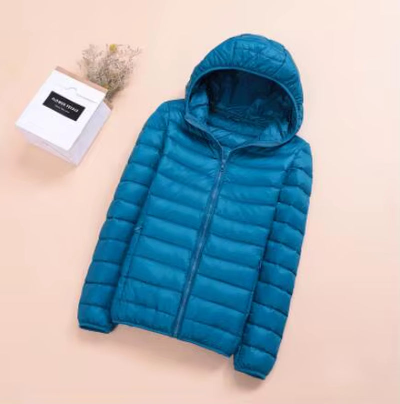 Spring Womens down Jackets Ultra Light Winter Duck down Coat Short Hoodie Puffer Jacket Parkas ED659