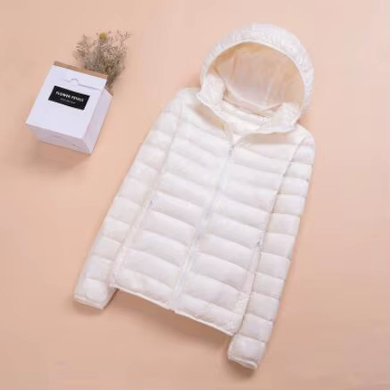 Spring Womens down Jackets Ultra Light Winter Duck down Coat Short Hoodie Puffer Jacket Parkas ED659