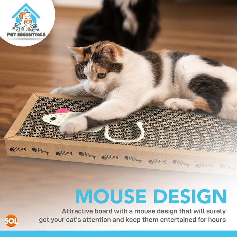 2Pk Cat Scratcher Pads | Kitten Scratching Board Mat Cardboard Bed Pet Play Toy