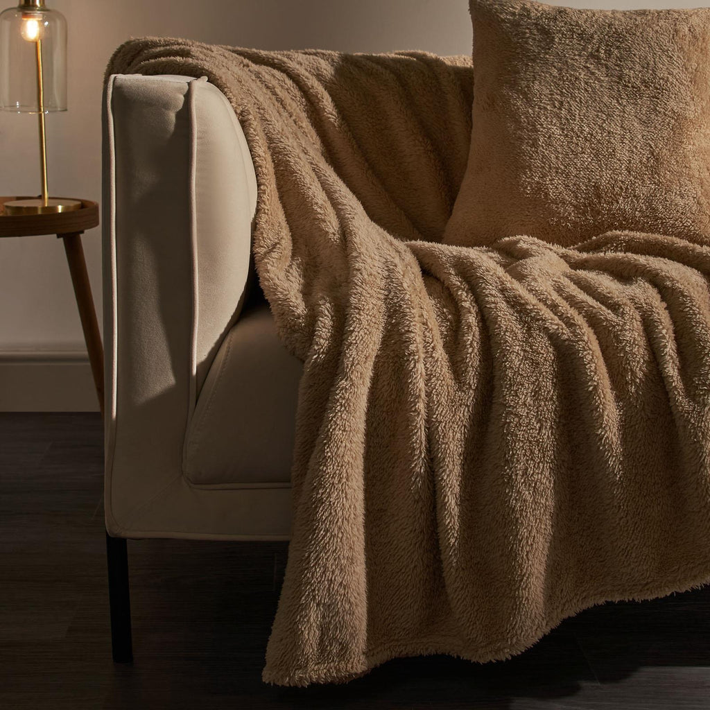 Brentfords Teddy Fleece Bear Blanket Large Throw over Bed Plush Soft Bedspread